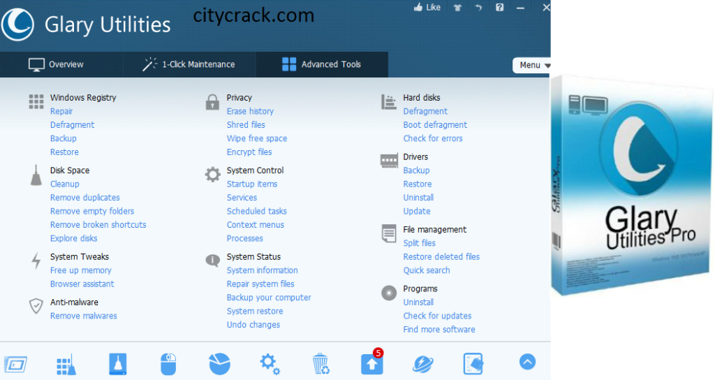Glary Utilities Pro 5.178.0.206 Crack With  Lifetime Keys 2022 Free Download